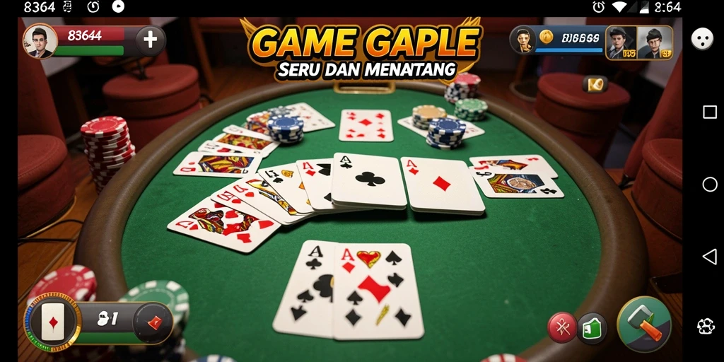 Tampilan gameplay seru di aplikasi Gaple 8364.