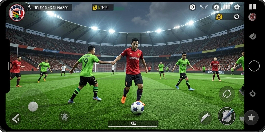 Tampilan aksi mendebarkan dalam game sepak bola ASIA303.