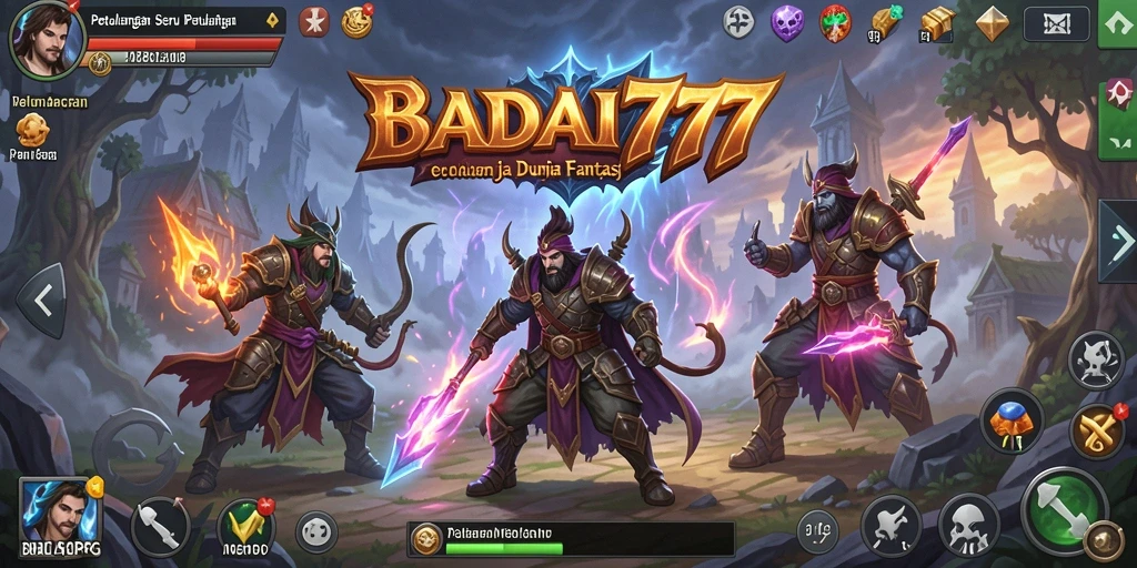 Tampilan seru dari gameplay BADAI777 dengan aksi pertarungan ARPG.