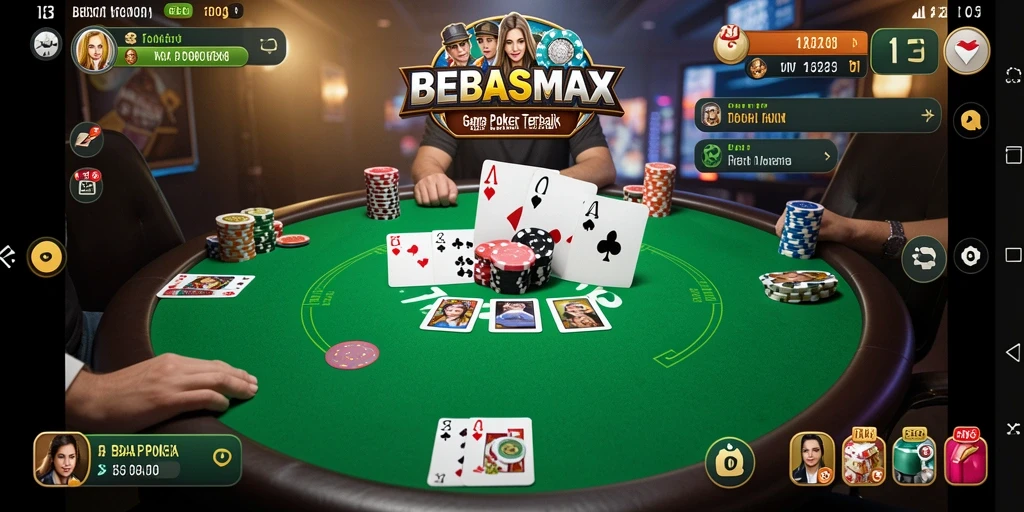 Screenshot BEBASMAX menampilkan tampilan seru saat bermain Poker.
