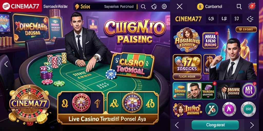 Screenshot gameplay Live Casino CINEMA77 menampilkan dealer profesional dan atmosfer yang mendebarkan.