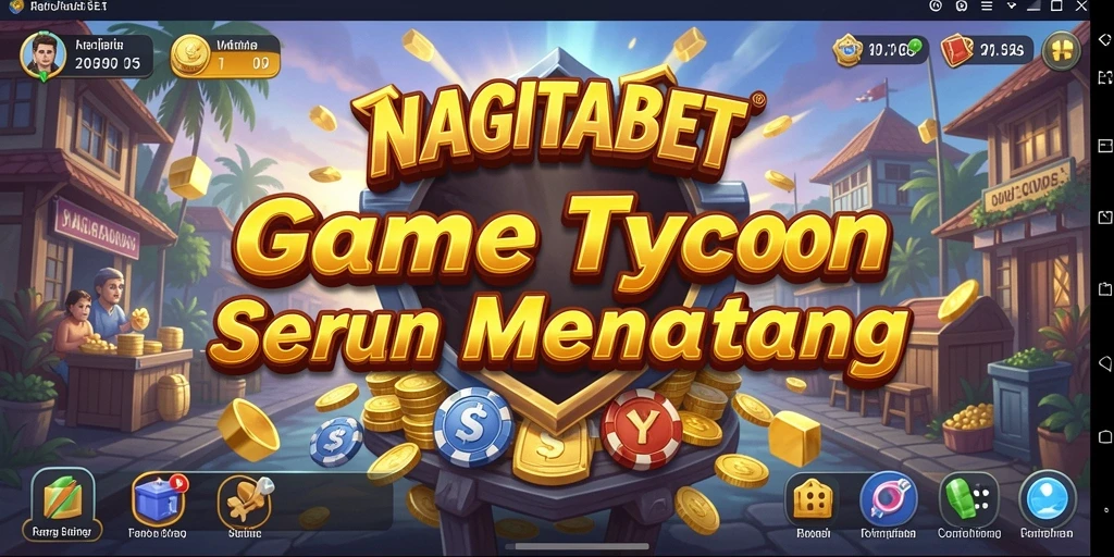 Tampilan gameplay yang menampilkan pengelolaan bisnis di NAGITABET.