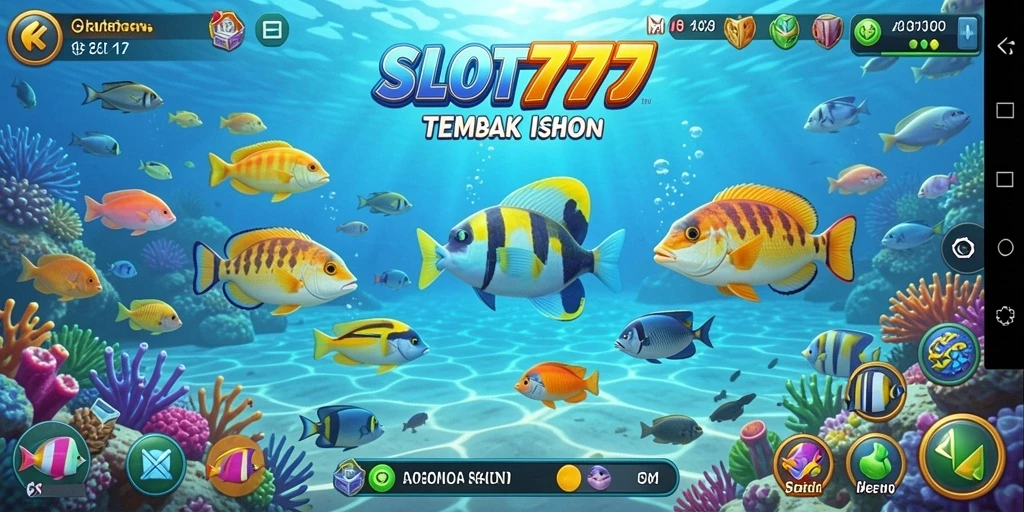 Gameplay SLOT777 menunjukkan keseruan menembak ikan.