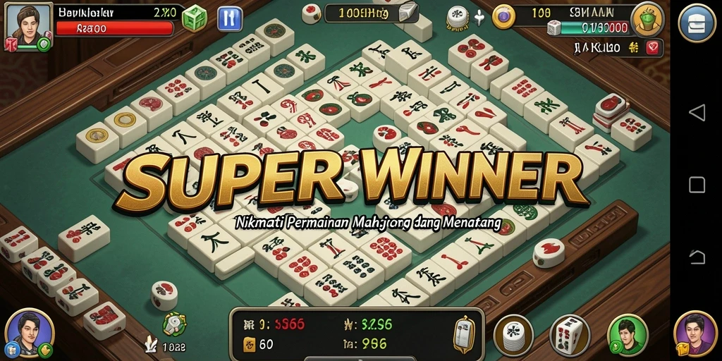 Tampilan gameplay Mahjong yang menarik dan menantang di SUPERWINNER.