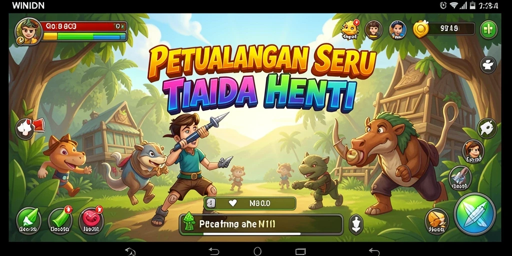 Screenshot gameplay WINIDN menampilkan karakter dalam aksi di dunia petualangan yang menakjubkan.