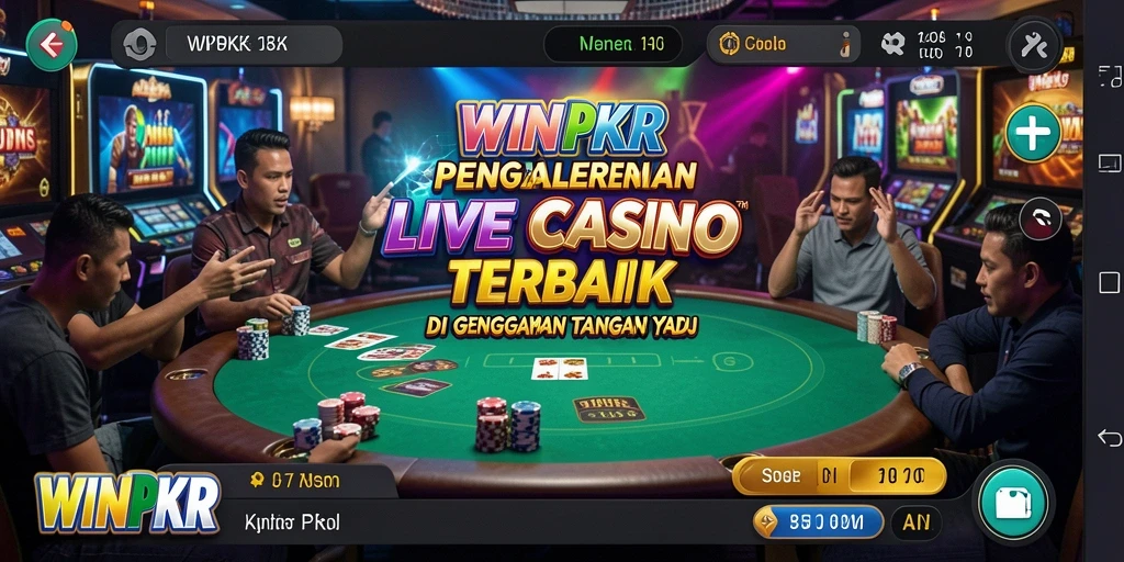 Screenshot dari gameplay Live Casino WINPKR yang mendebarkan dan interaktif.