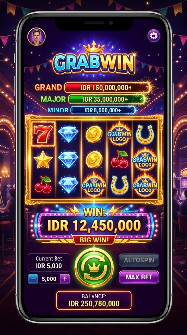 Screenshot antarmuka aplikasi grabwin yang menarik.