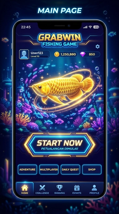 Visualisasi aplikasi grabwin yang menampilkan beragam pilihan apk.